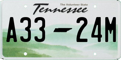 TN license plate A3324M