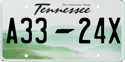 TN license plate A3324X