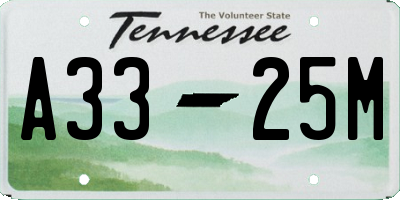TN license plate A3325M