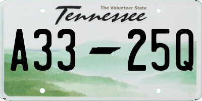 TN license plate A3325Q