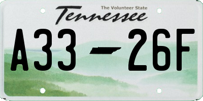 TN license plate A3326F