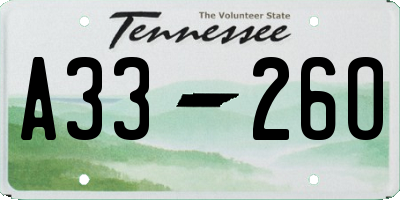 TN license plate A3326O