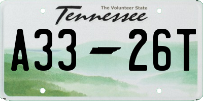 TN license plate A3326T