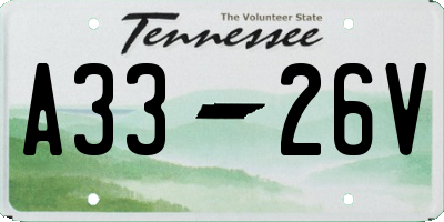TN license plate A3326V
