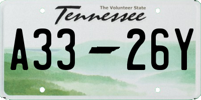 TN license plate A3326Y