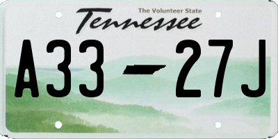 TN license plate A3327J