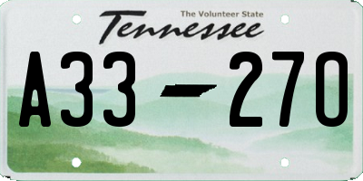TN license plate A3327O