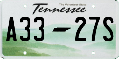 TN license plate A3327S