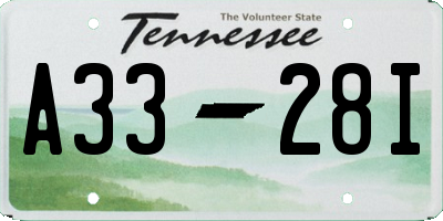 TN license plate A3328I