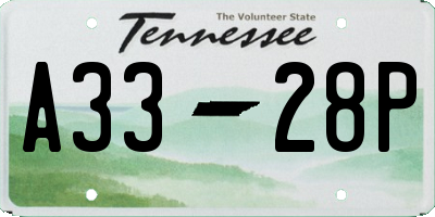 TN license plate A3328P