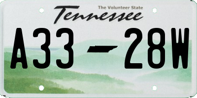 TN license plate A3328W