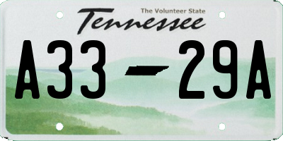 TN license plate A3329A