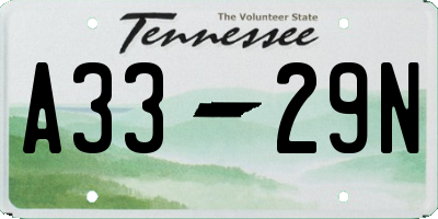 TN license plate A3329N