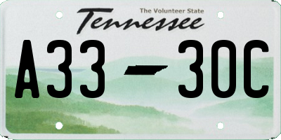 TN license plate A3330C