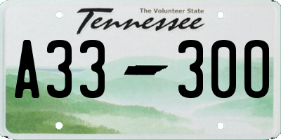 TN license plate A3330O