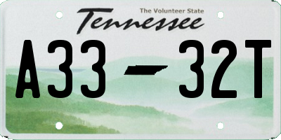 TN license plate A3332T