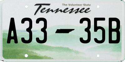 TN license plate A3335B
