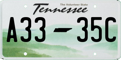 TN license plate A3335C