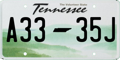TN license plate A3335J