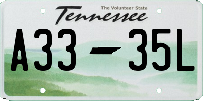 TN license plate A3335L