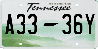 TN license plate A3336Y