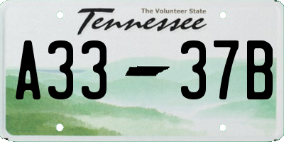 TN license plate A3337B