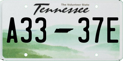 TN license plate A3337E