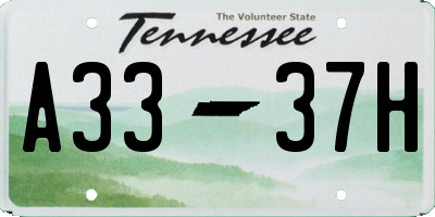 TN license plate A3337H