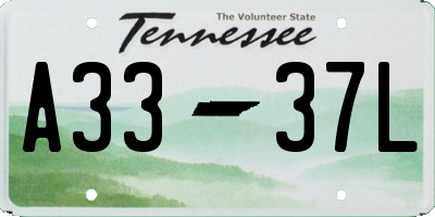 TN license plate A3337L