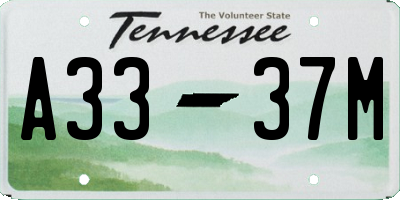 TN license plate A3337M