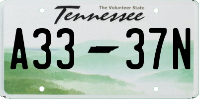 TN license plate A3337N