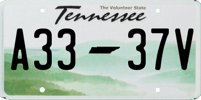 TN license plate A3337V