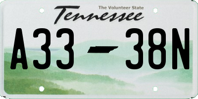 TN license plate A3338N