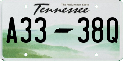 TN license plate A3338Q