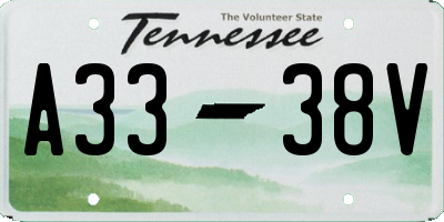 TN license plate A3338V