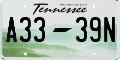 TN license plate A3339N