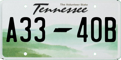 TN license plate A3340B