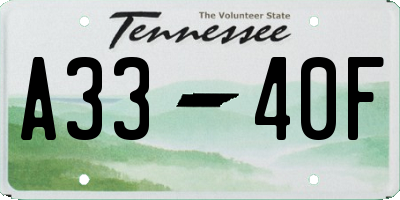 TN license plate A3340F