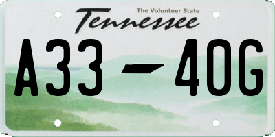 TN license plate A3340G