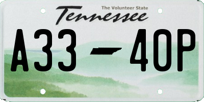 TN license plate A3340P