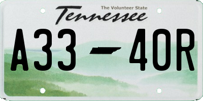 TN license plate A3340R