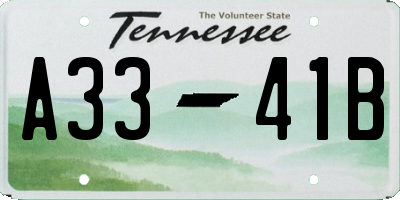 TN license plate A3341B