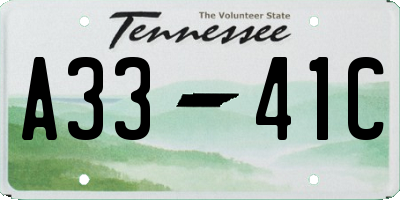 TN license plate A3341C