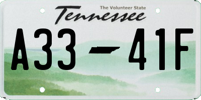 TN license plate A3341F
