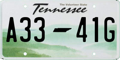 TN license plate A3341G