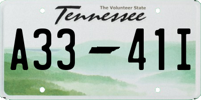 TN license plate A3341I