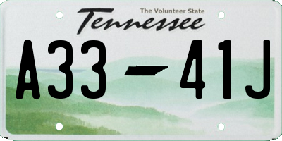 TN license plate A3341J