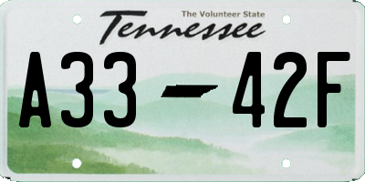 TN license plate A3342F