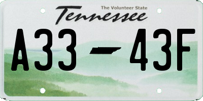 TN license plate A3343F