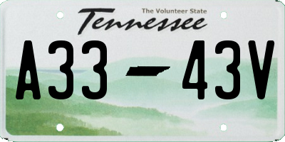 TN license plate A3343V